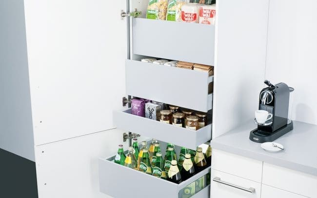Schuller German Kitchens - Storage Solutions - Pull Out Storage - larder with pull out drawers